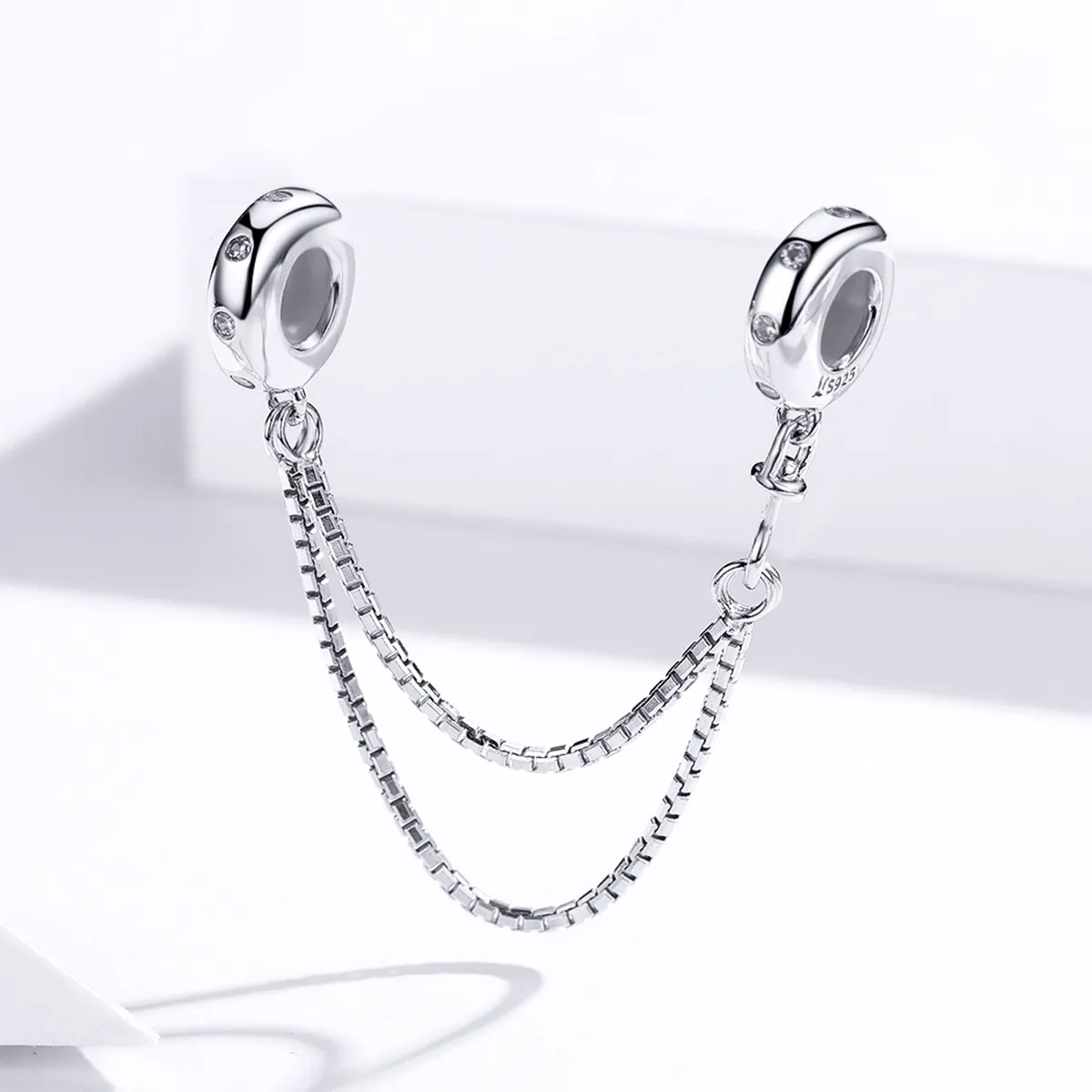 Pandora Style Silver Safety Chain Charm, Simple Chain - SCC1419