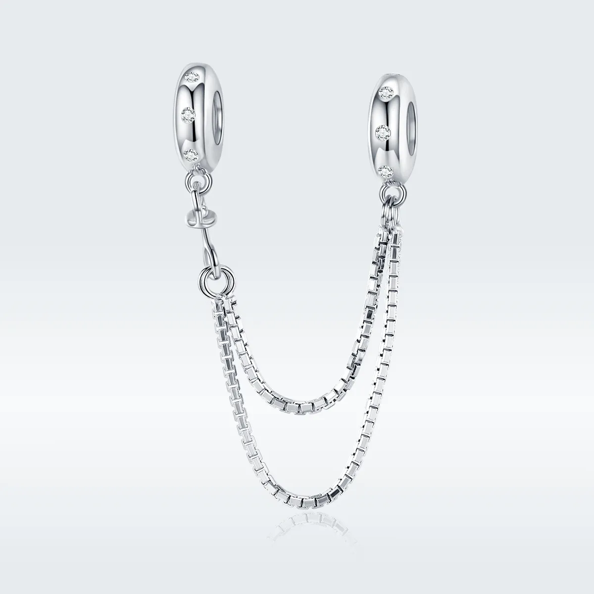 Pandora Style Silver Safety Chain Charm, Simple Chain - SCC1419