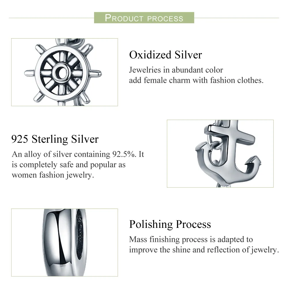 Pandora Style Silver Safety Chain Charm, Voyage - SCC604