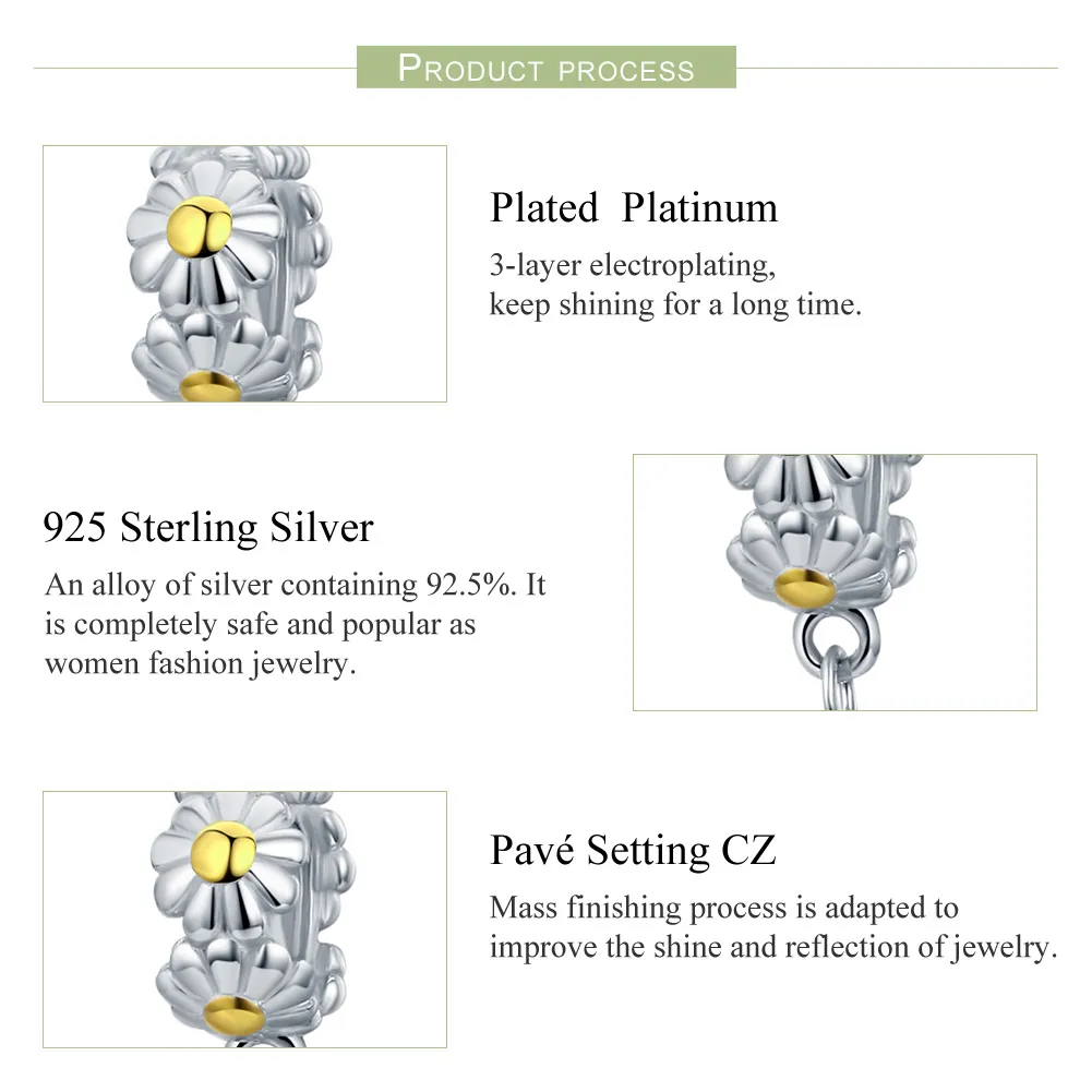 Pandora Two Tone Style Charm, Daisy - SCC618