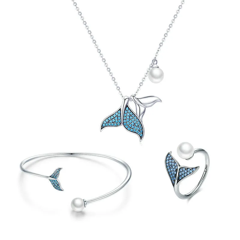 Pandora Style Set, Bicolor Blue Mermaid - SET004