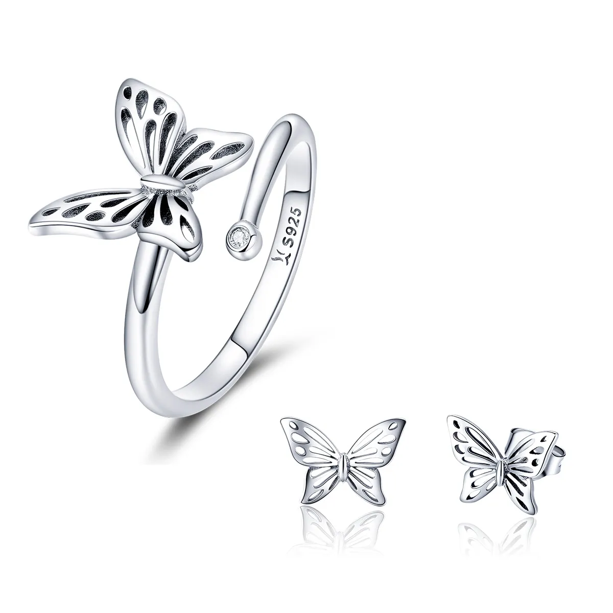 Pandora Style Set, Bicolor Butterflies Dream - SET003