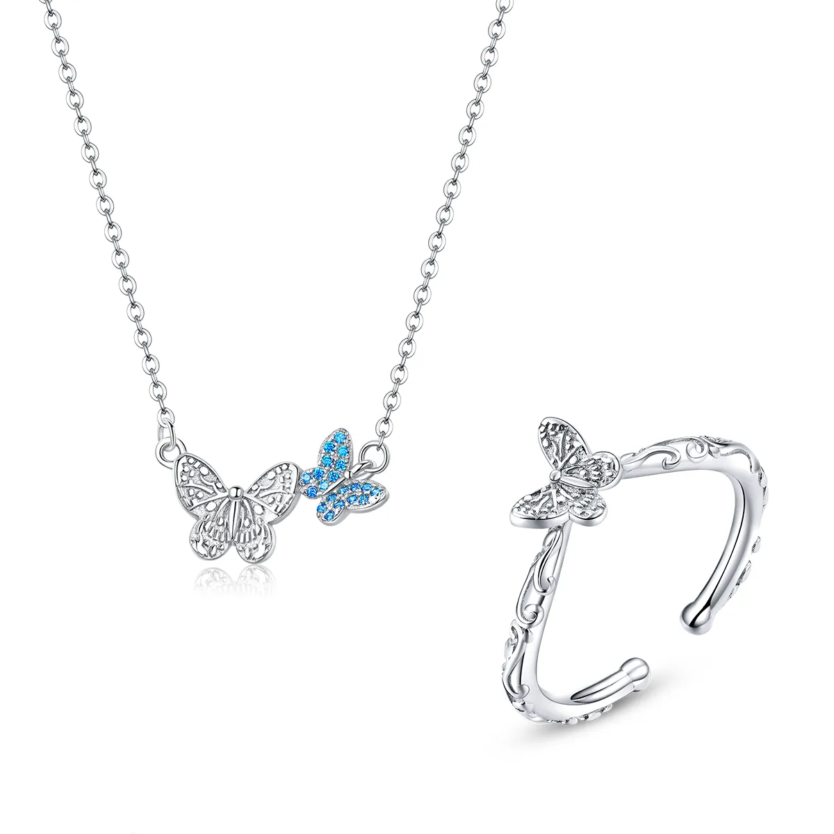 Pandora Style Set, Bicolor Butterfly - SET007