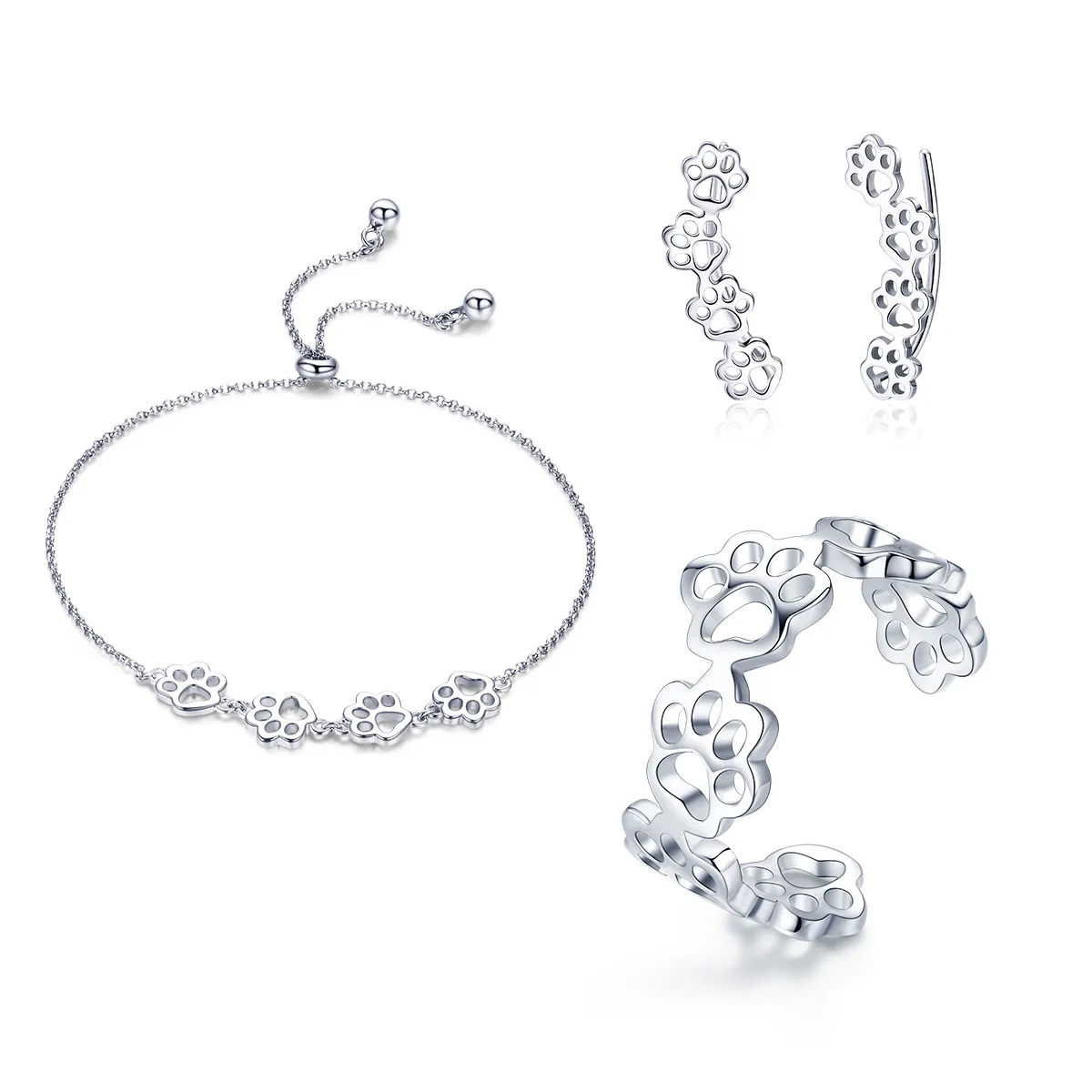 Pandora Style Set, Bicolor Paw Trail - SET011