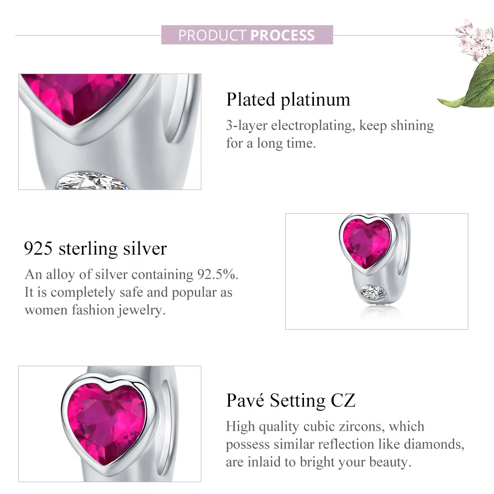 Pandora Style Silver Spacer Charm, Bright Love - BSC123