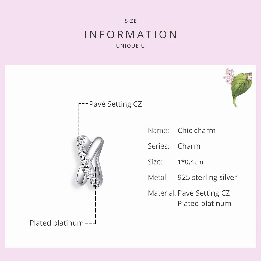 Pandora Style Silver Spacer Charm, Chic - BSC214