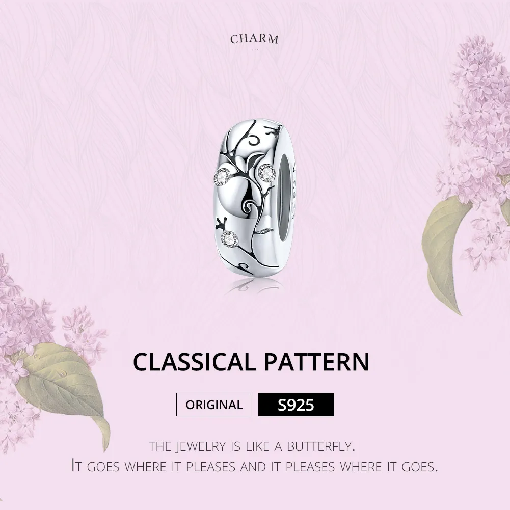 Pandora Style Silver Spacer Charm, Classical Pattern - SCC1559