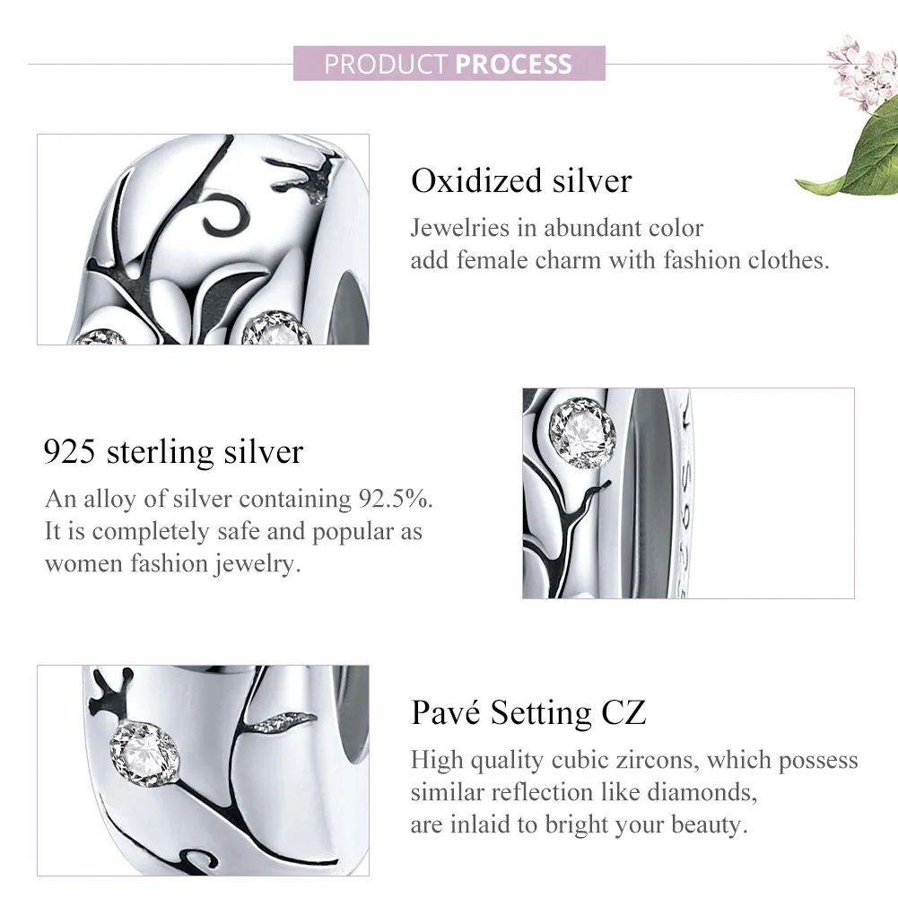 Pandora Style Silver Spacer Charm, Classical Pattern - SCC1559