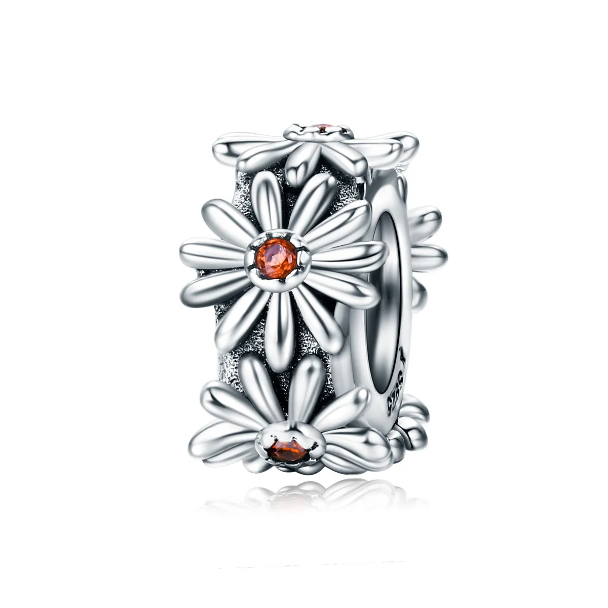 Pandora Style Silver Spacer Charm, Daisy Wreath - SCC598