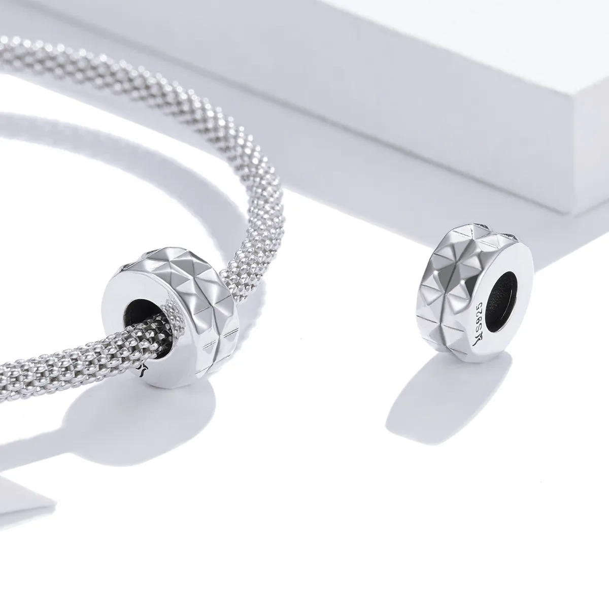 Pandora Style Silver Spacer Charm, Geometry - SCC1789