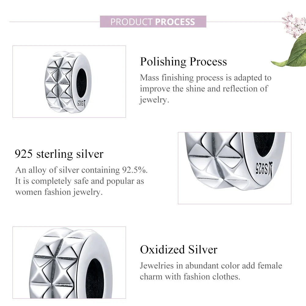 Pandora Style Silver Spacer Charm, Geometry - SCC1789