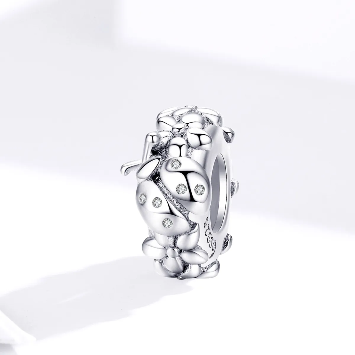 Pandora Style Silver Spacer Charm, Ladybug - BSC112