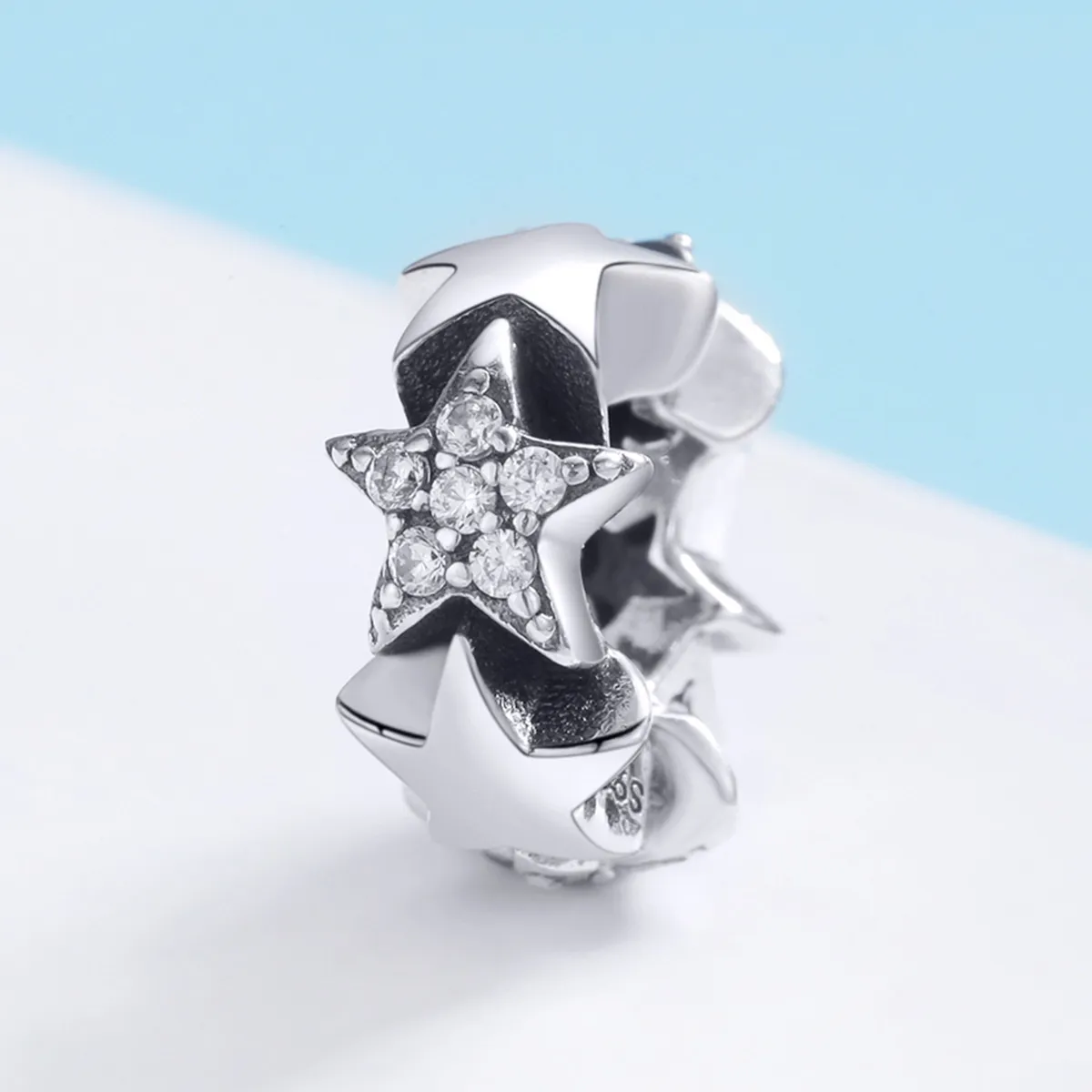 Pandora Style Silver Spacer Charm, Little Stars - SCC929