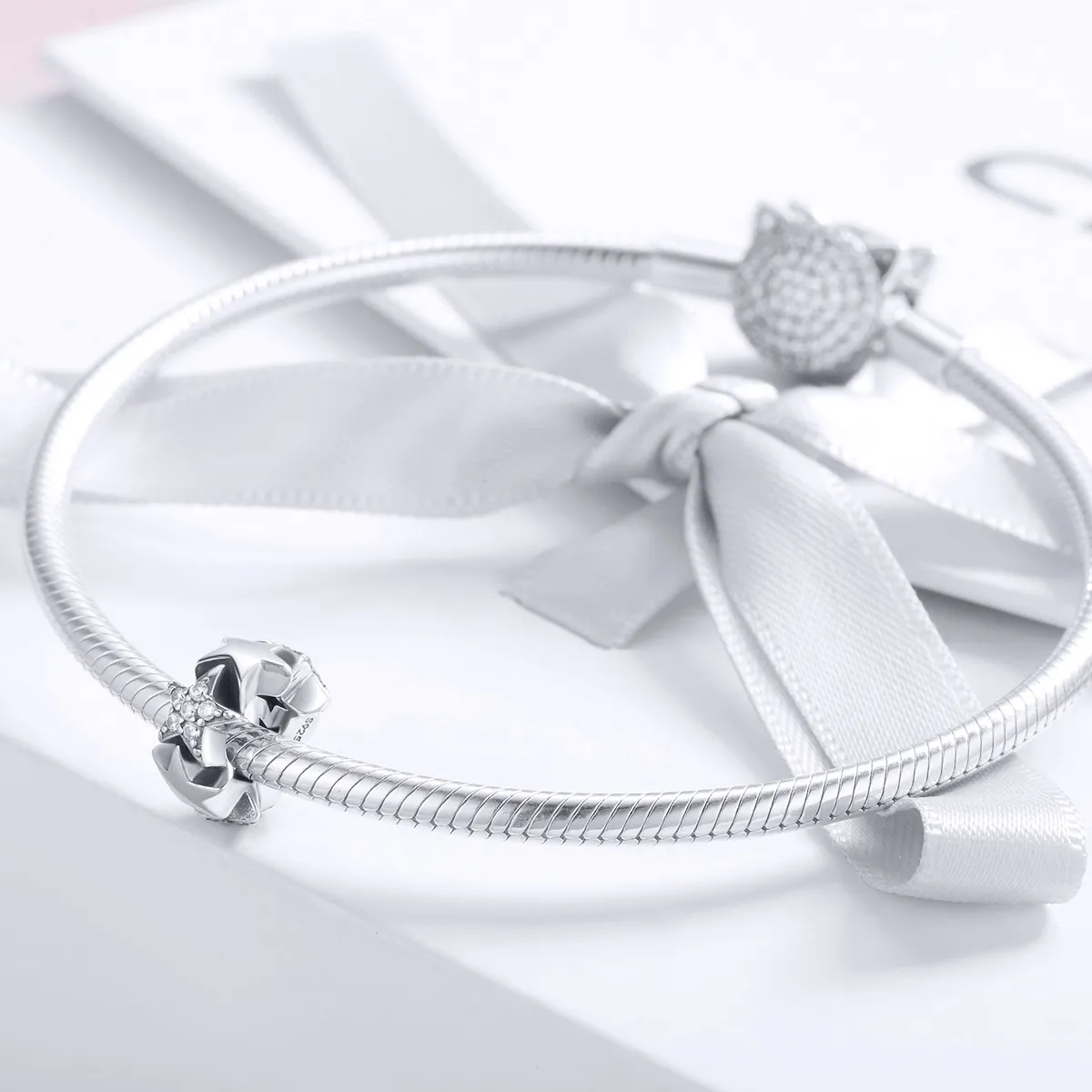 Pandora Style Silver Spacer Charm, Little Stars - SCC929