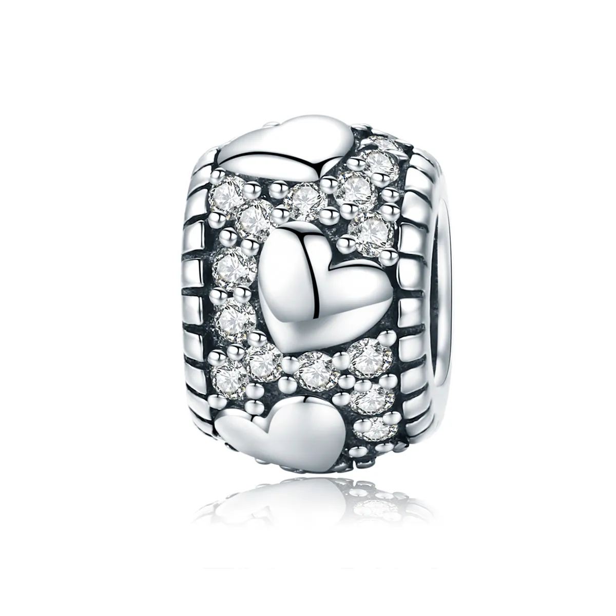 Pandora Style Silver Spacer Charm, Shine In My Heart - SCC798