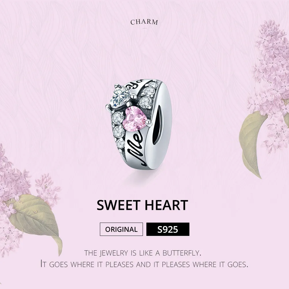 Pandora Style Silver Spacer Charm, Sweet Heart - BSC283