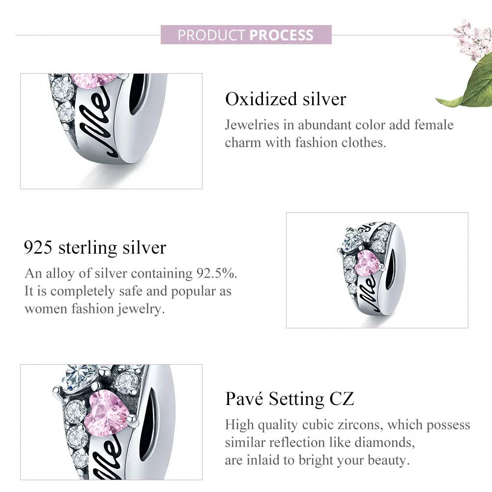 Pandora Style Silver Spacer Charm, Sweet Heart - BSC283