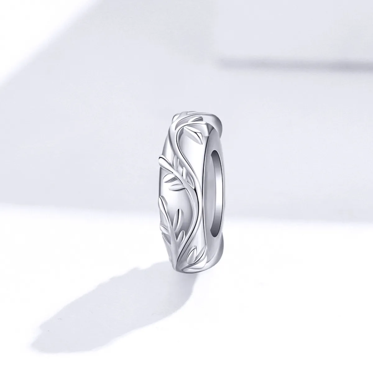 Pandora Style Silver Spacer Charm, Vine Leaf - BSC142