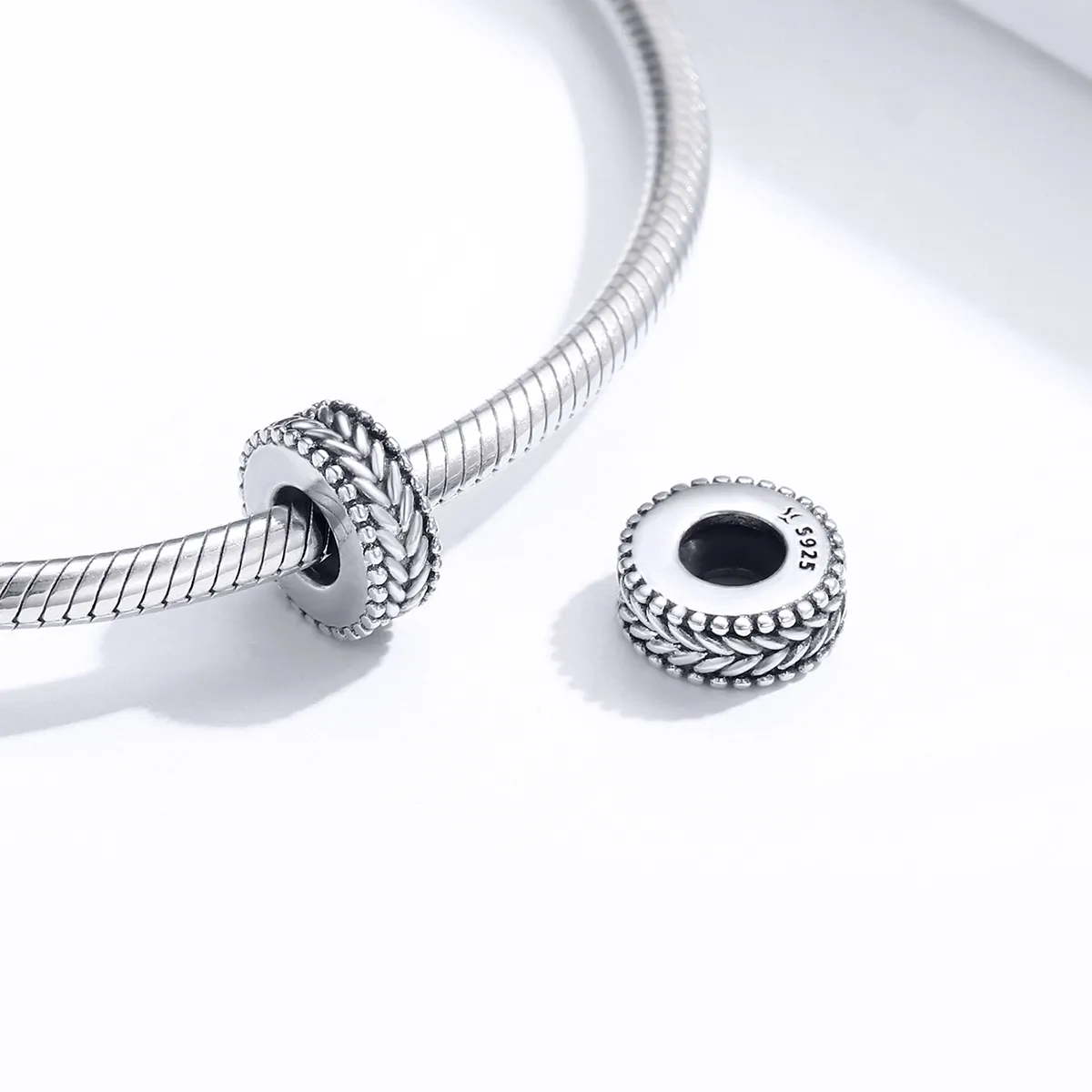 Pandora Style Silver Spacer Charm, Wheet - SCC1452