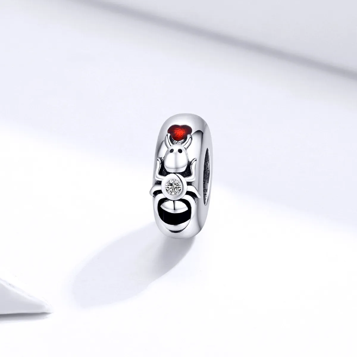 Pandora Style Spacer Charm, Ant, Red Enamel - SCC1482