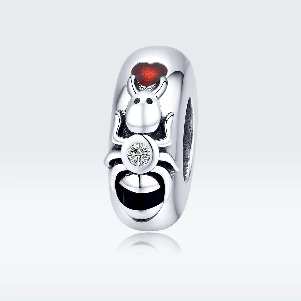 Pandora Style Spacer Charm, Ant, Red Enamel - SCC1482