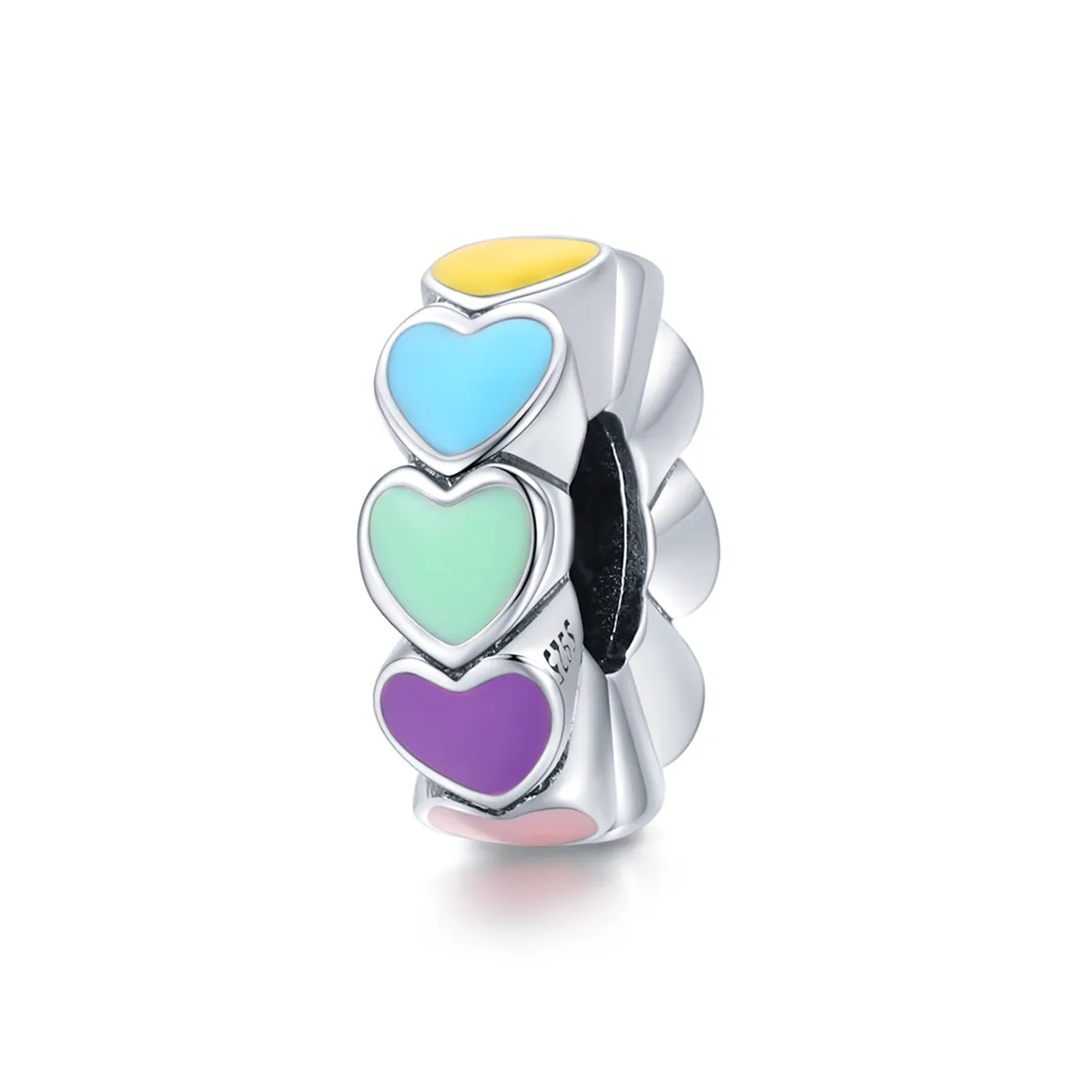 Pandora Style Spacer Charm, Candy Honey Love, Multicolor Enamel - SCC1838