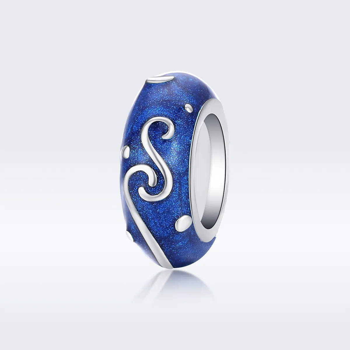 Pandora Style Spacer Charm, Star Glow, Blue Enamel - SCC1388