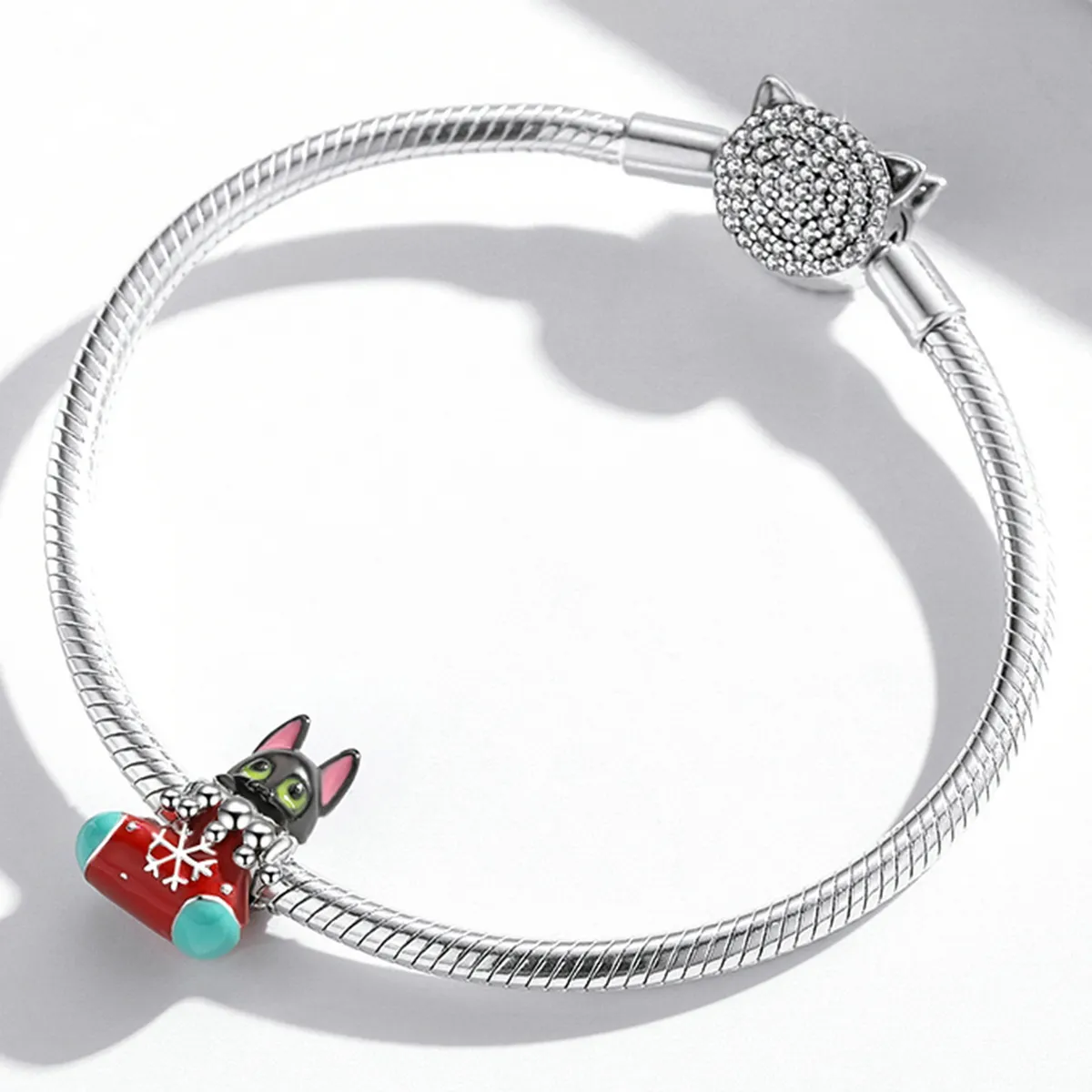 PANDORA Style Christmas Stockings Kitten Charm - SCC2036