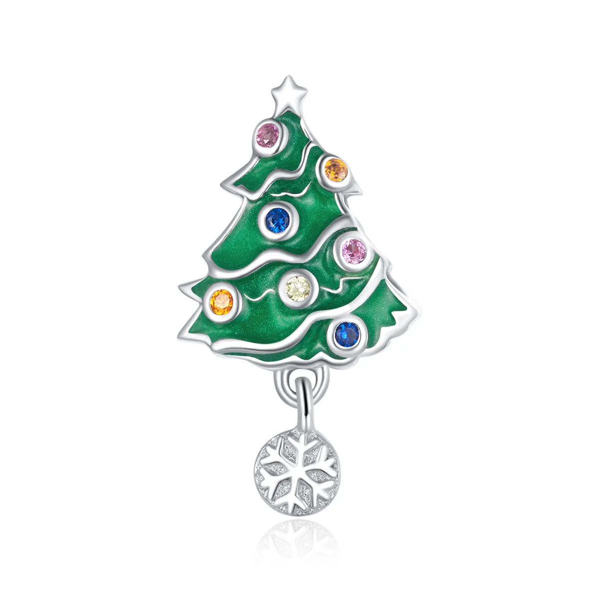 pandora style colorful christmas tree charm bsc374