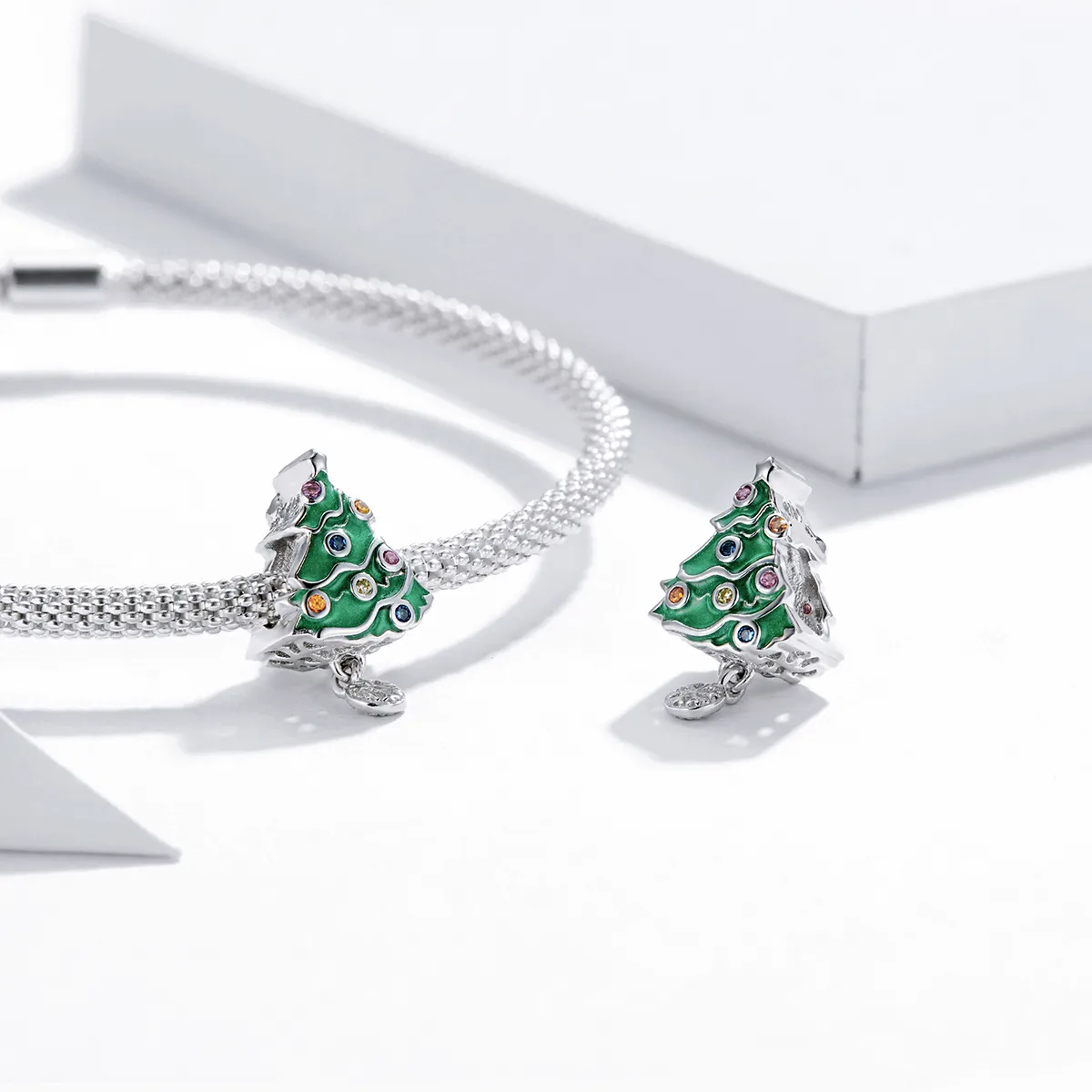 PANDORA Style Colorful Christmas Tree Charm - BSC374