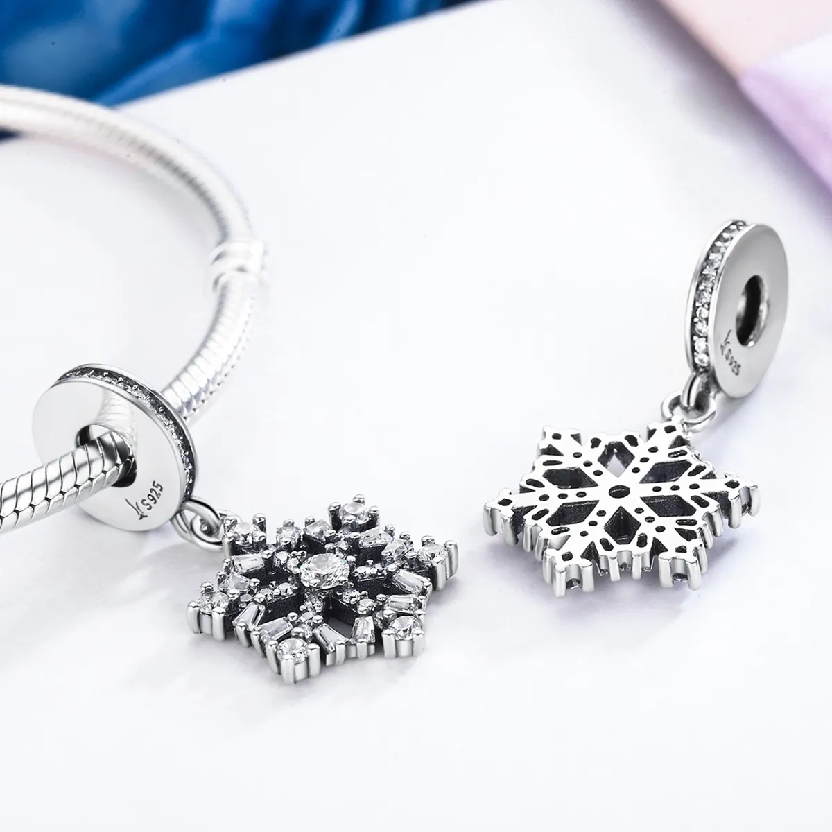 PANDORA Style Crystal Snowflakes Dangle Charm - SCC266