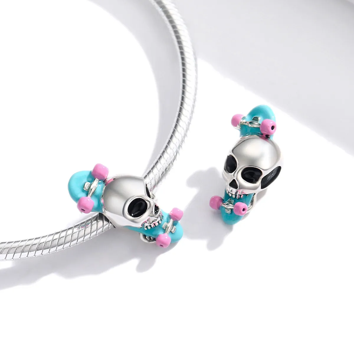 PANDORA Style Skateboard Skeleton Charm - SCC1911