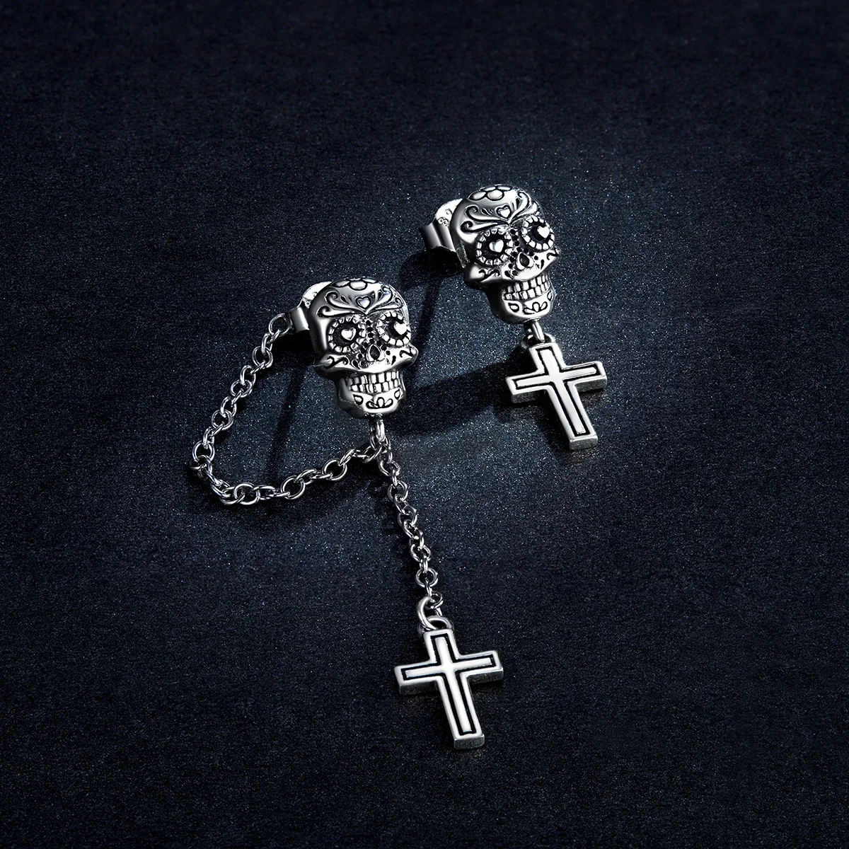 PANDORA Style Skull Cross Drop Earrings - BSE419