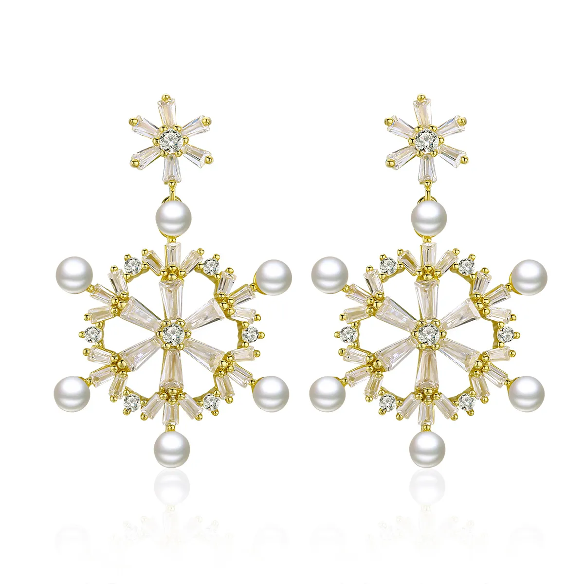 PANDORA Style Snowflakes Drop Earrings - BSE073