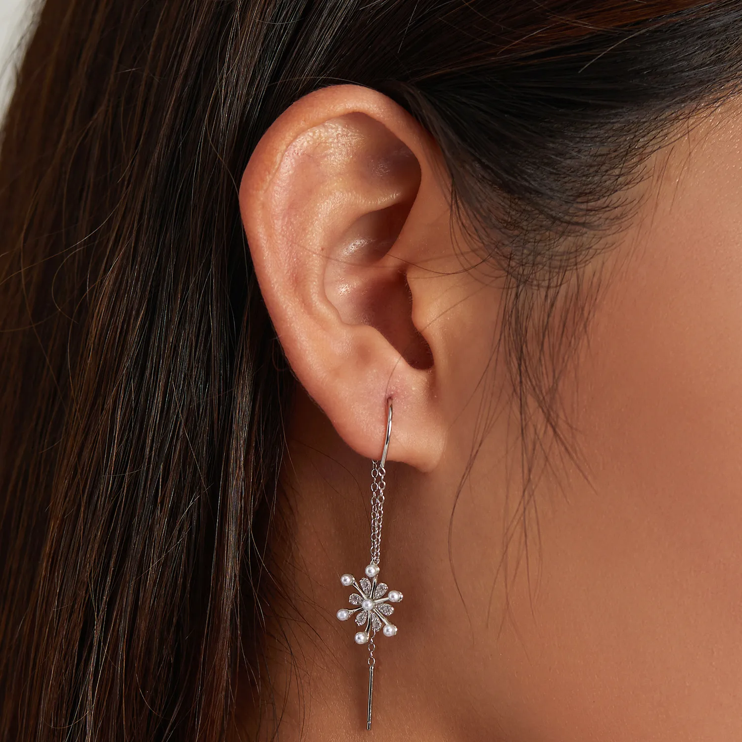 PANDORA Style Snowflakes Drop Earrings - SCE1305