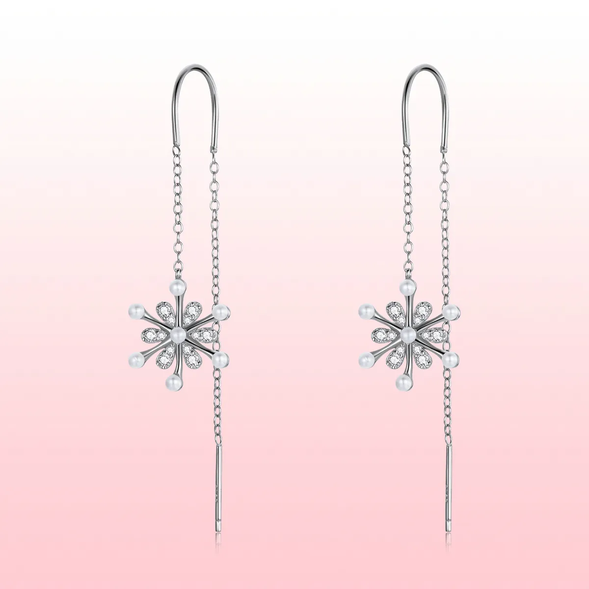 PANDORA Style Snowflakes Drop Earrings - SCE1305