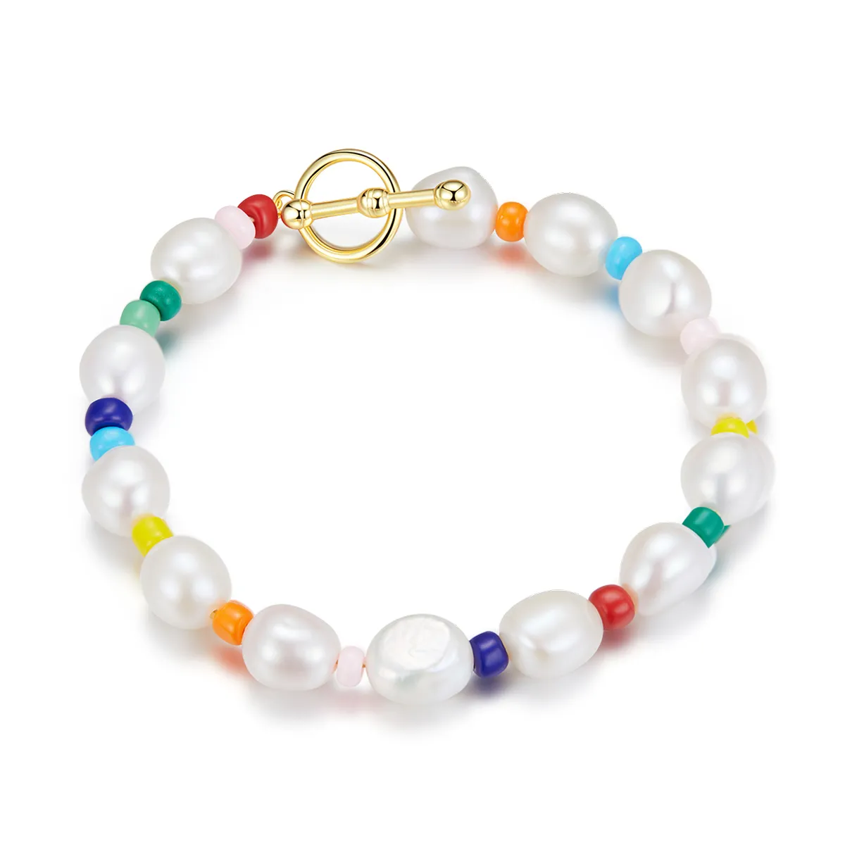 pandora style rainbow pearl bracelet bsb074