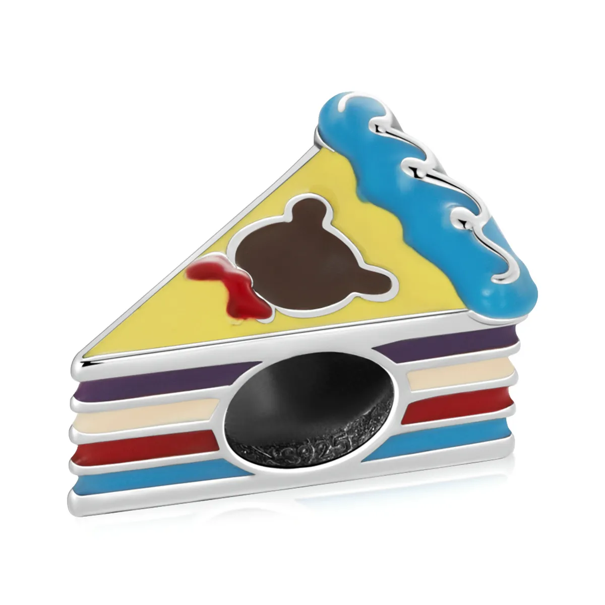 PANDORA Style Bear Rainbow Cake Charm - SCC2199