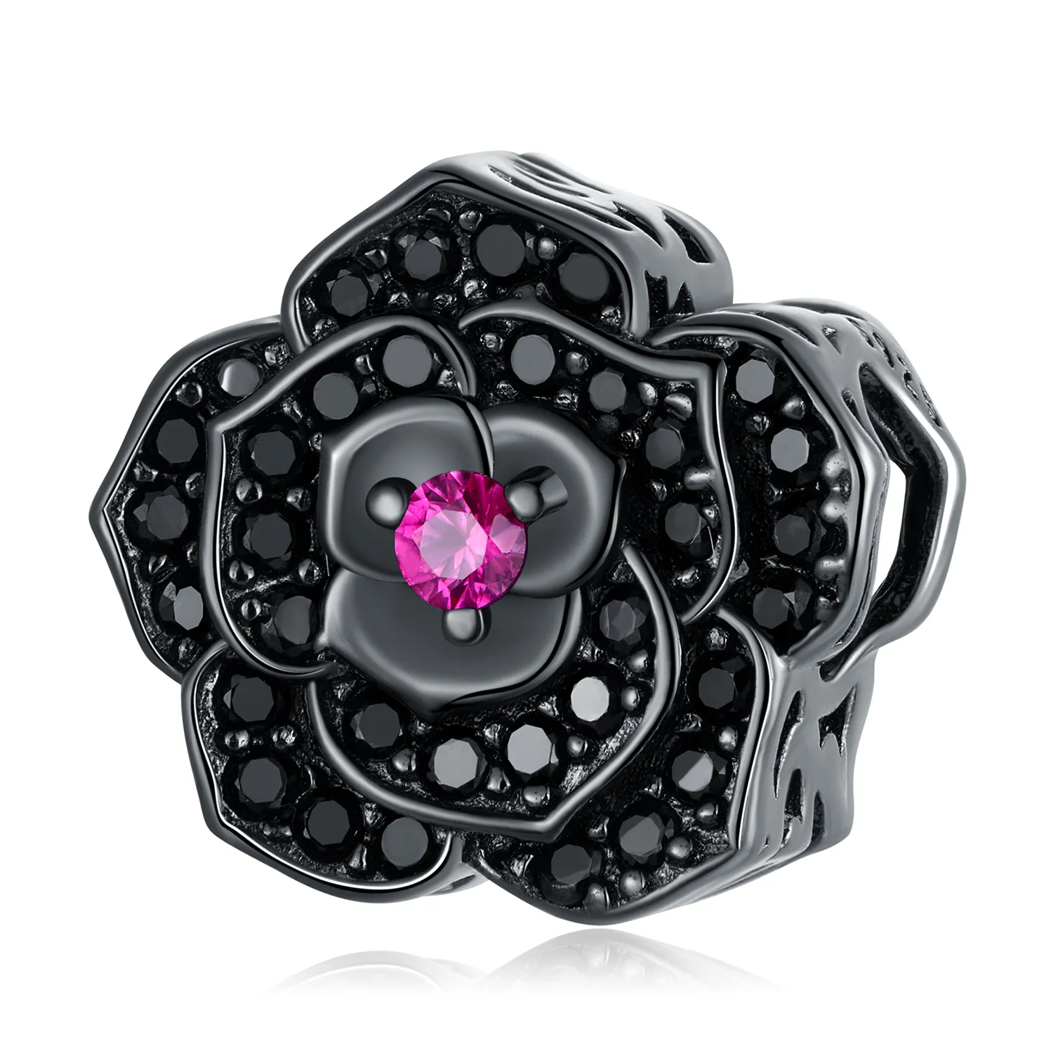 pandora style black rose charm scc2380