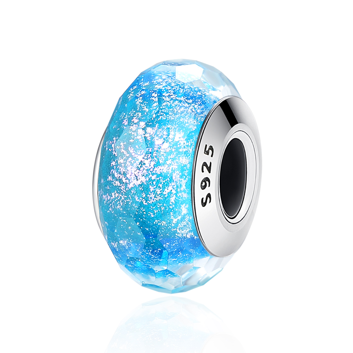 pandora style blue murano glass bead charm scz054
