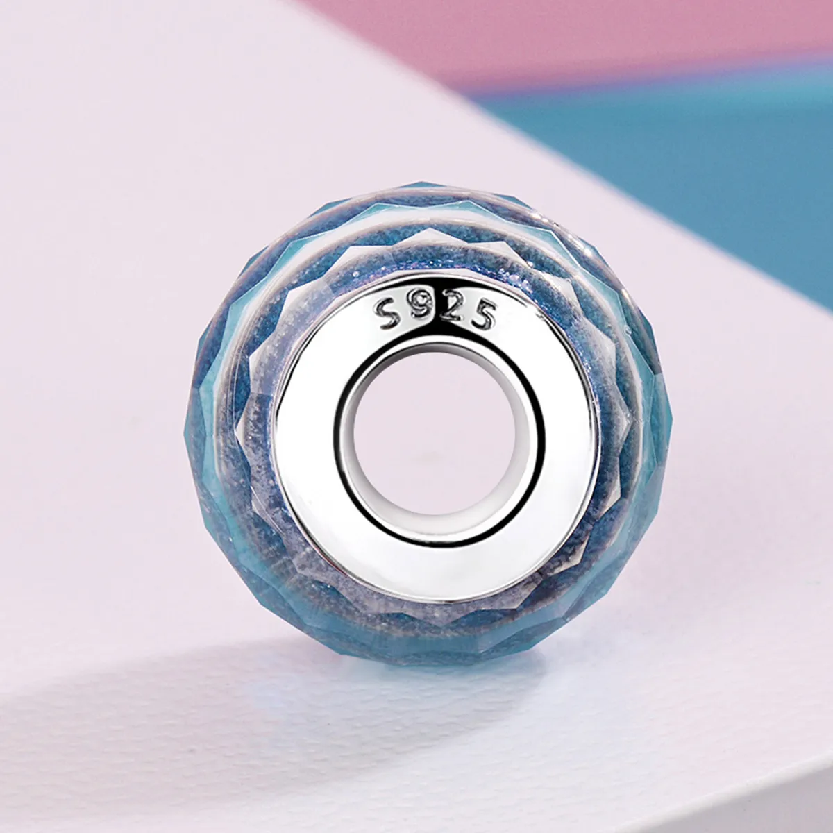 PANDORA Style Blue Murano Glass Bead Charm - SCZ054