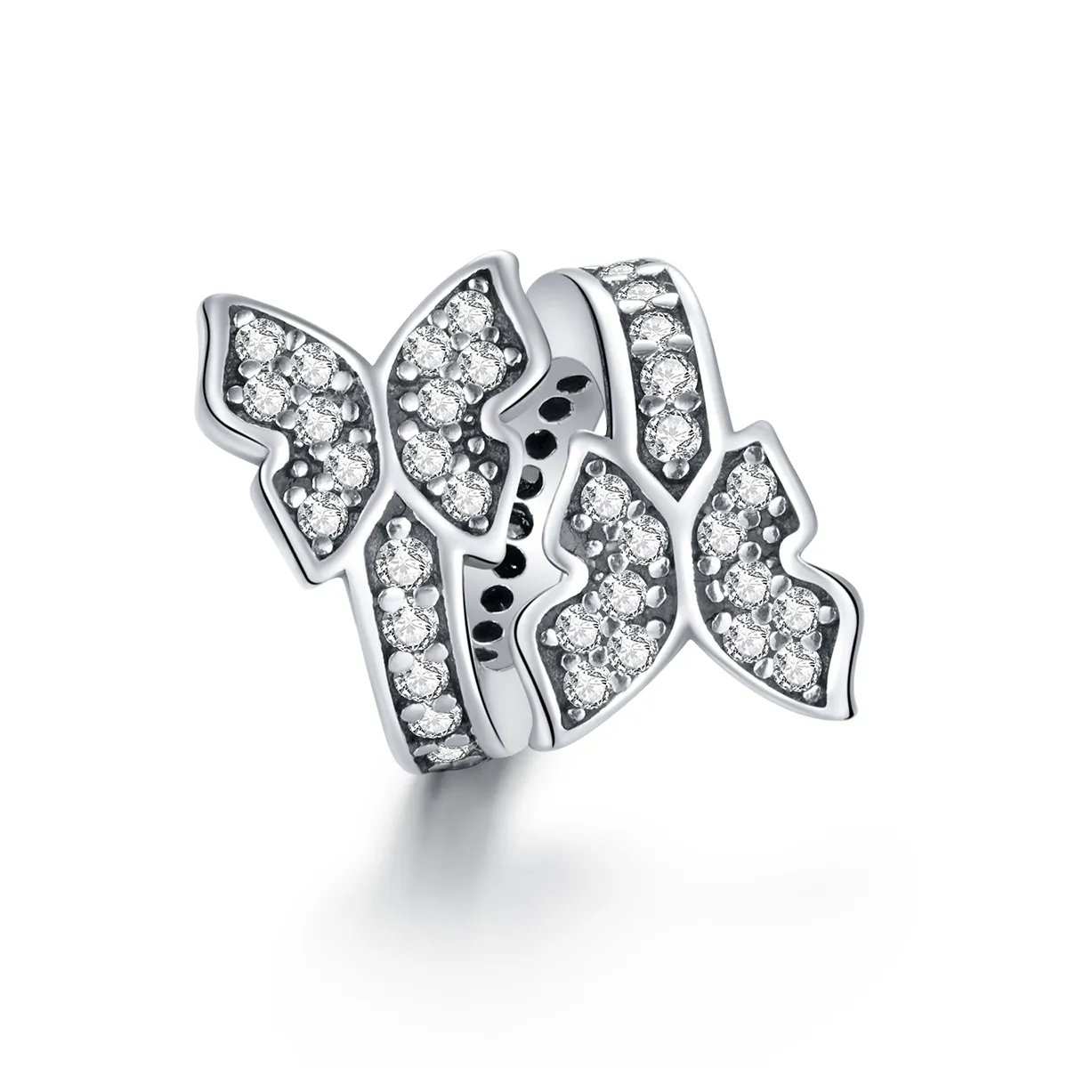 pandora style butterflies around charm bsc379