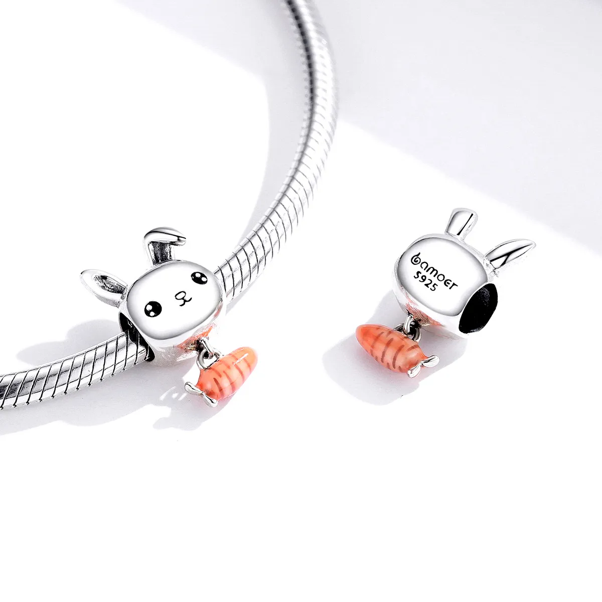 PANDORA Style Cute Rabbit Carrot Charm - BSC272