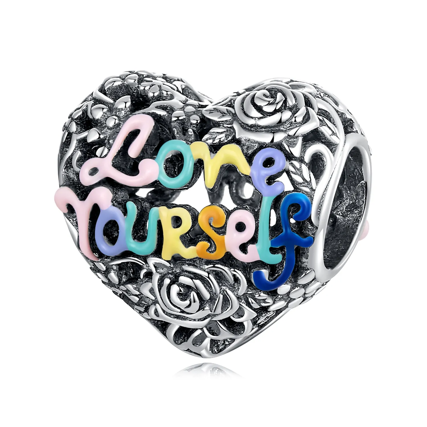 PANDORA Style Heart Pattern Charm - SCC2354