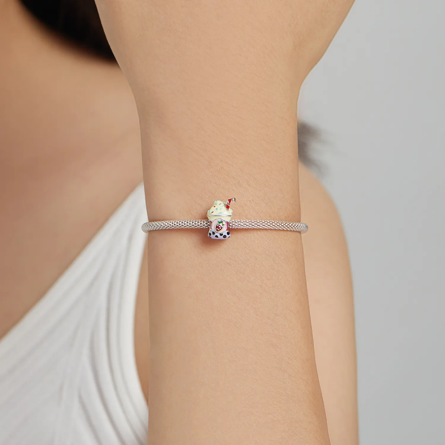 PANDORA Style Ice Cream Milk Tea Charm - SCC1947