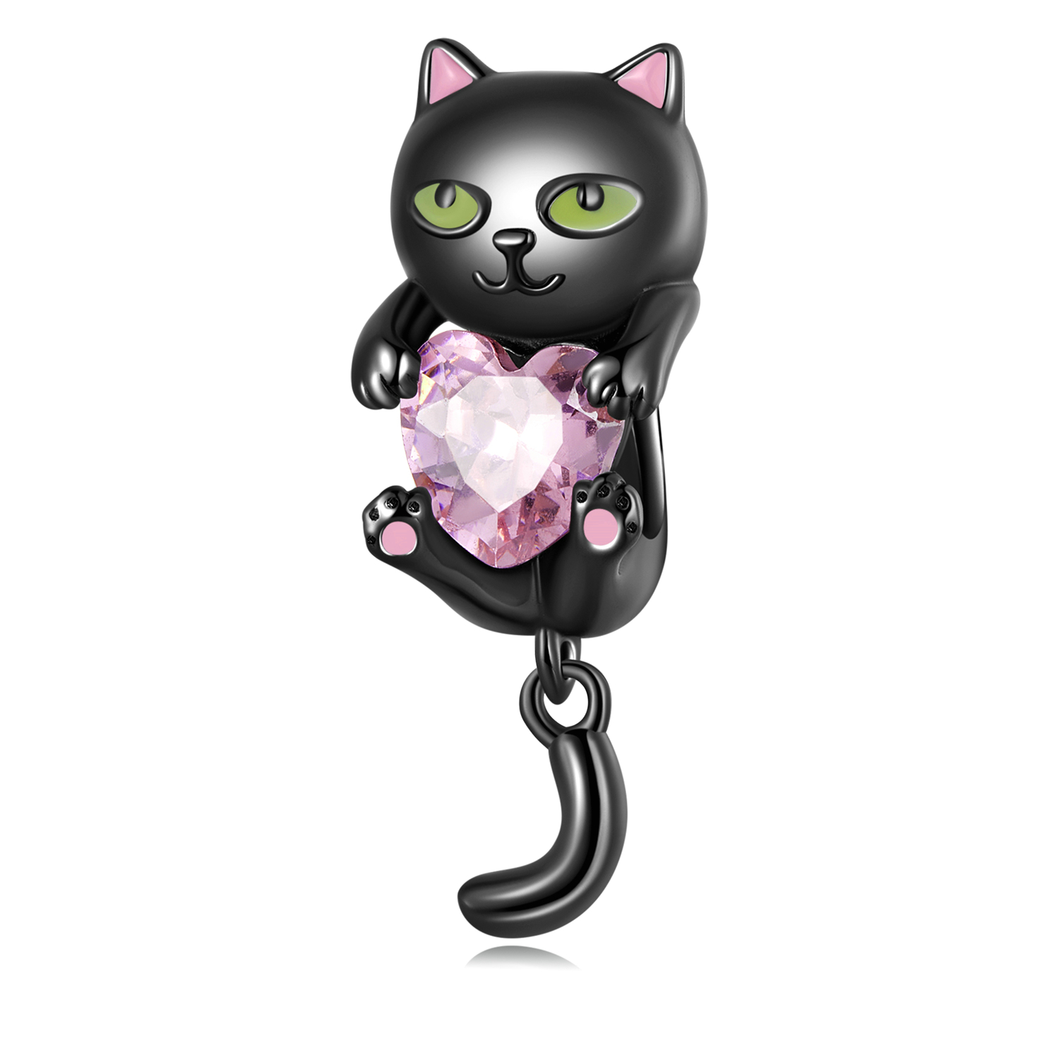 pandora style little black cat charm scc2329