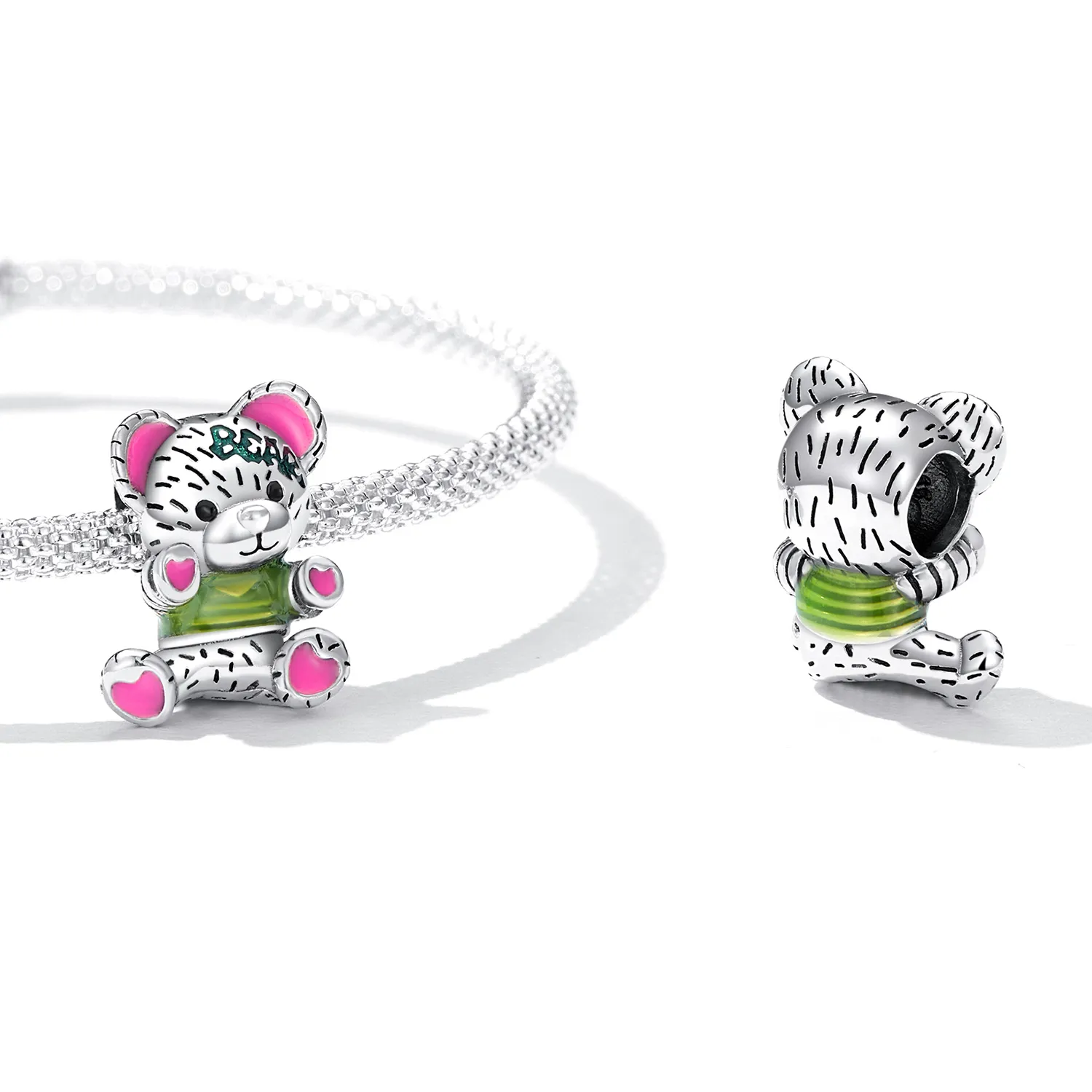 PANDORA Style Neon Bear Doll Charm - SCC2231