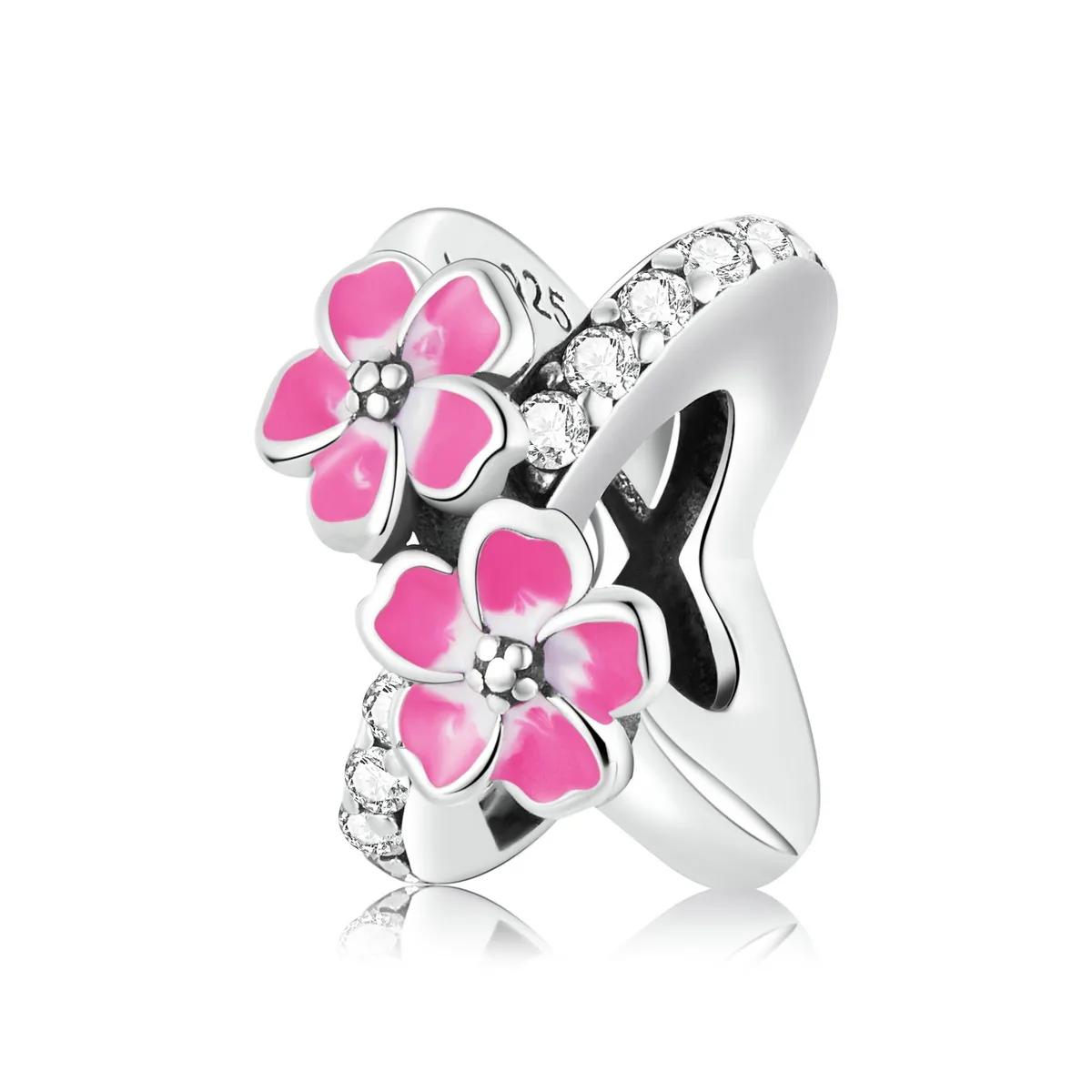 PANDORA Style Pink Flowers Safety Chain - SCC2139