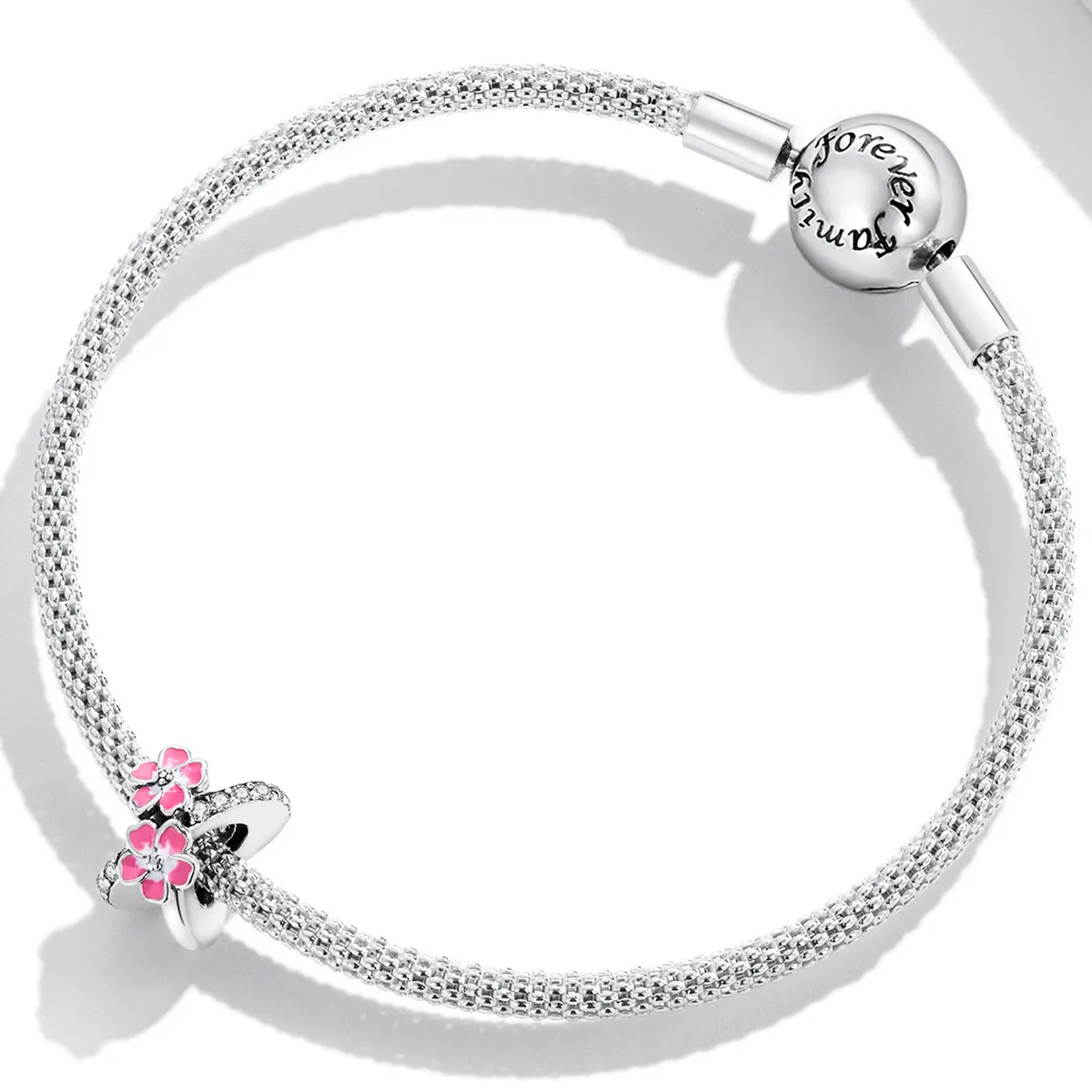 PANDORA Style Pink Flowers Safety Chain - SCC2139