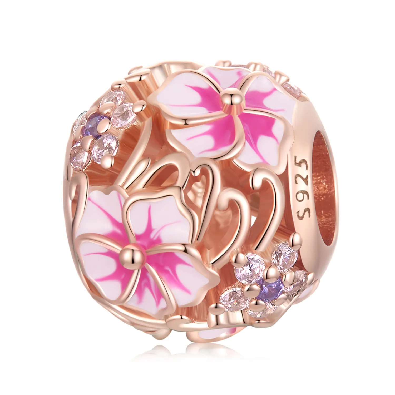 pandora style pink sakura charm bsc643